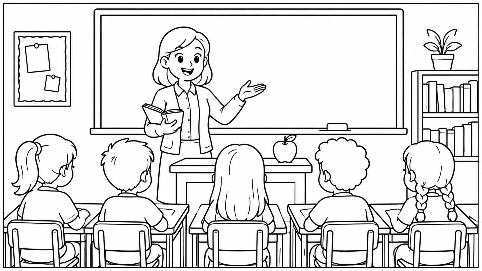 Presente para o Dia dos Professores: Desenho para Colorir com a Turma