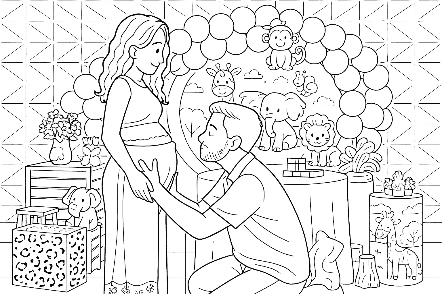 Lembrancinha de Chá de Bebê Personalizada: Desenho para Colorir