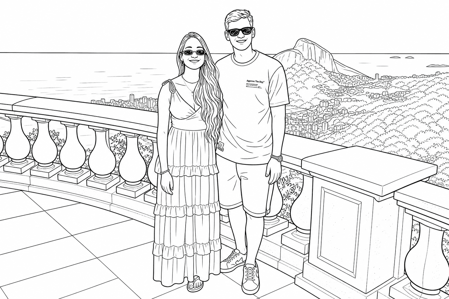 Presente de Dia dos Namorados: Desenho de Colorir do Casal