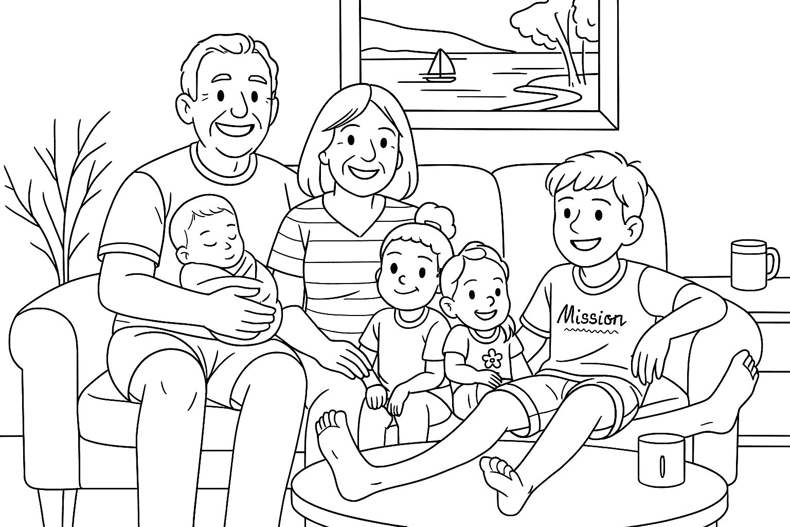 Ideias de Presente para Avós: Desenho para Colorir com os Netos