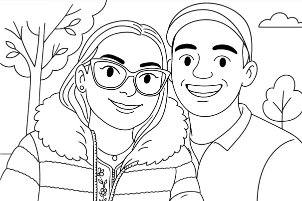 Desenho para colorir impresso, pronto para colorir