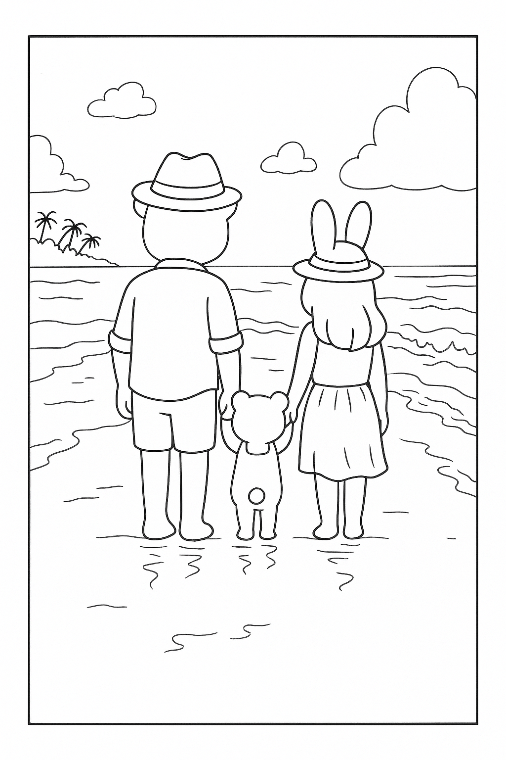 Desenho de família para colorir
